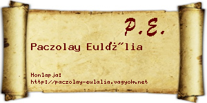 Paczolay Eulália névjegykártya